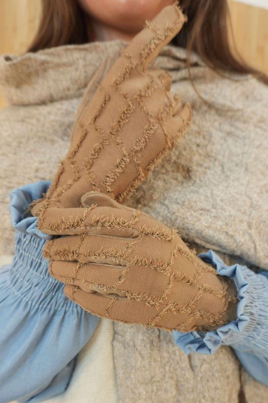 Marple Suedette Gloves Camel